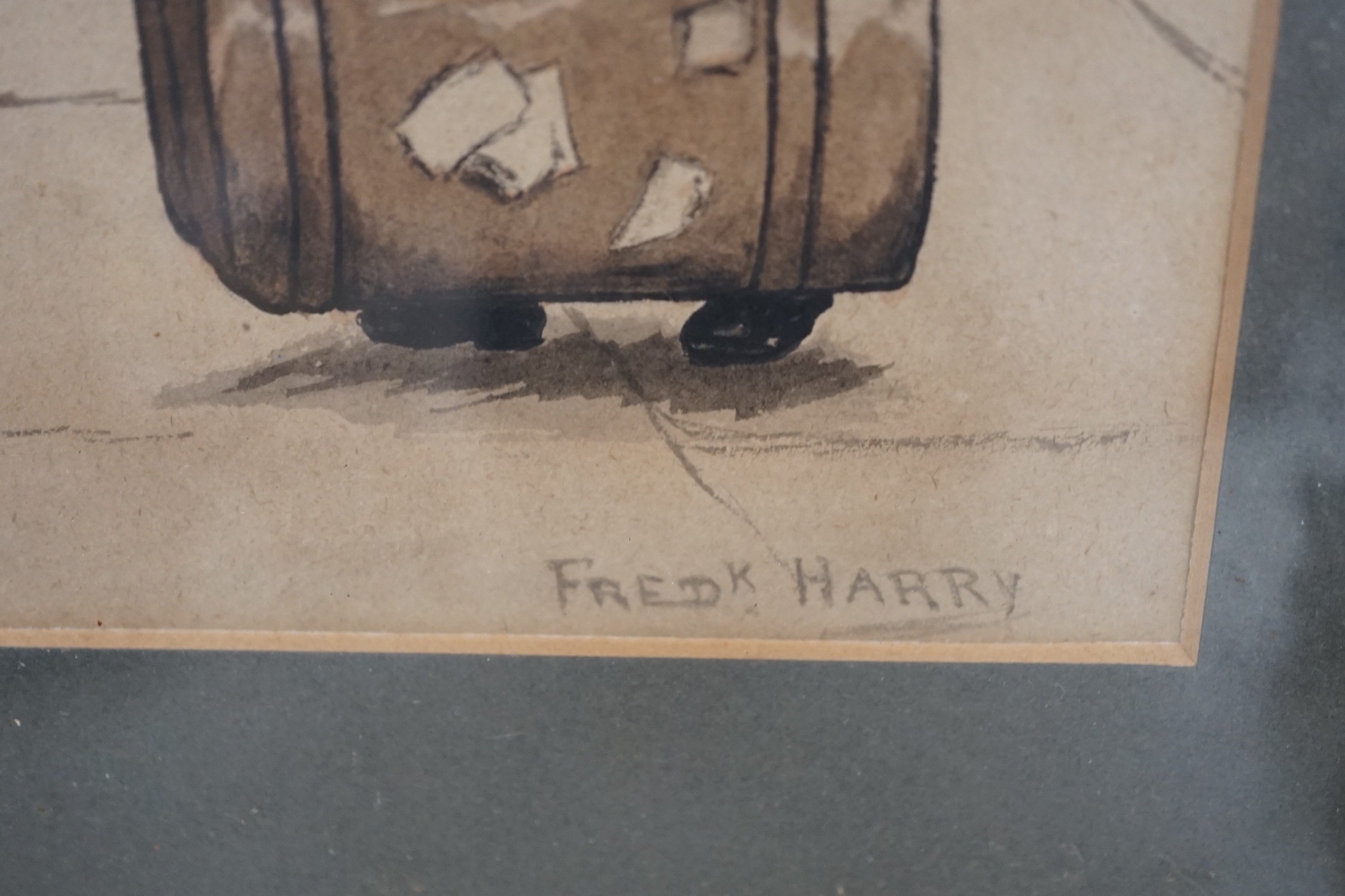 Frederick Harry (1887-1930), set of four ink and watercolour cartoons, signed, 24 x 18cm